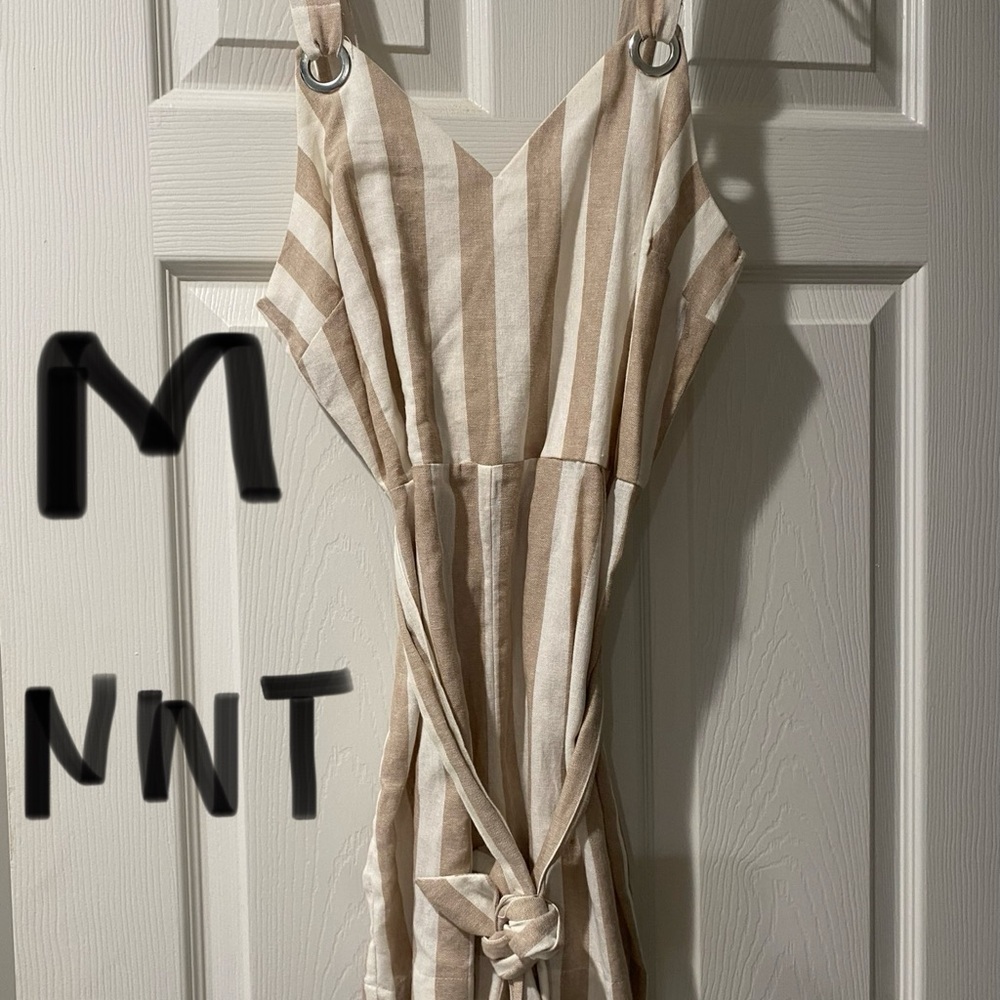 Striped Beige and White romper